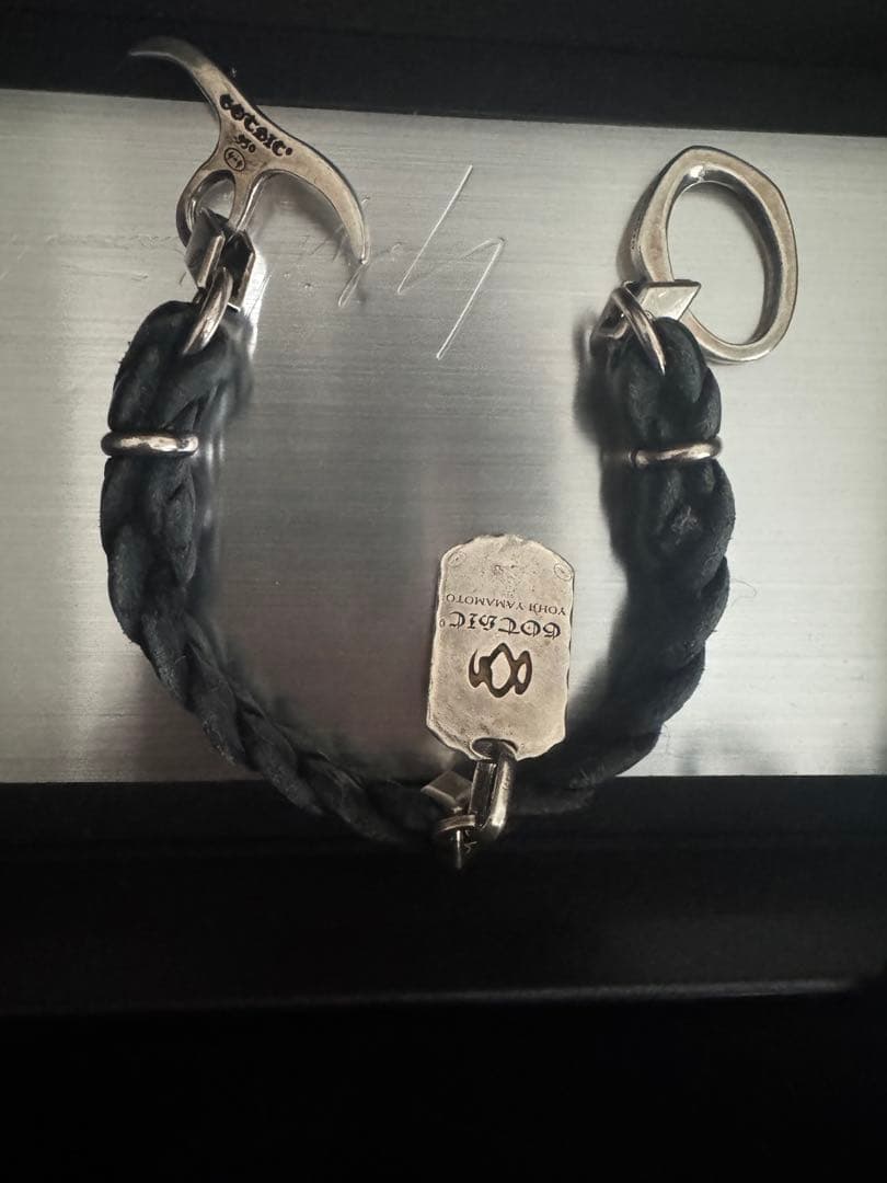 【美品】ヨウジヤマモト　ブレスレット　ドッグタグ　レザー　アクセサリー