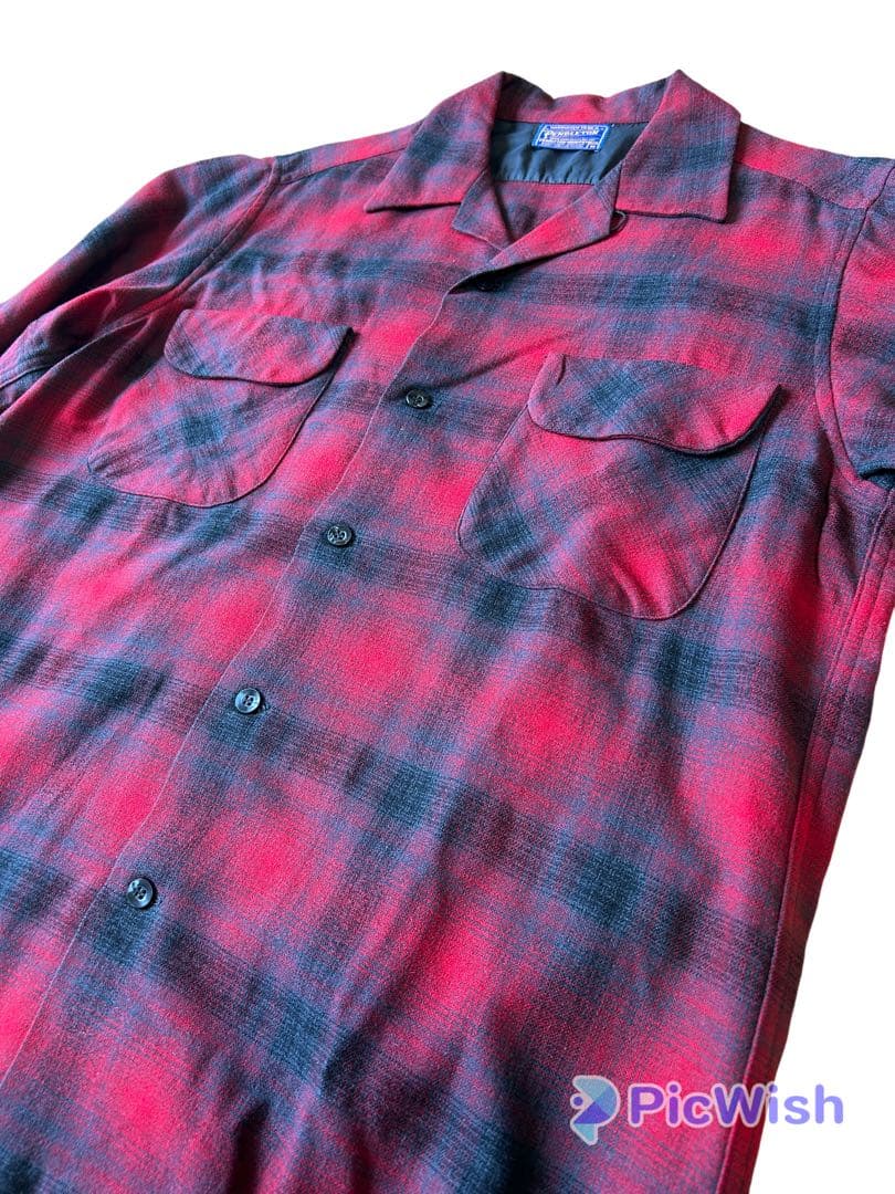 【美品】60's ペンドルトン オンブレ シャドー チェック ウールシャツ