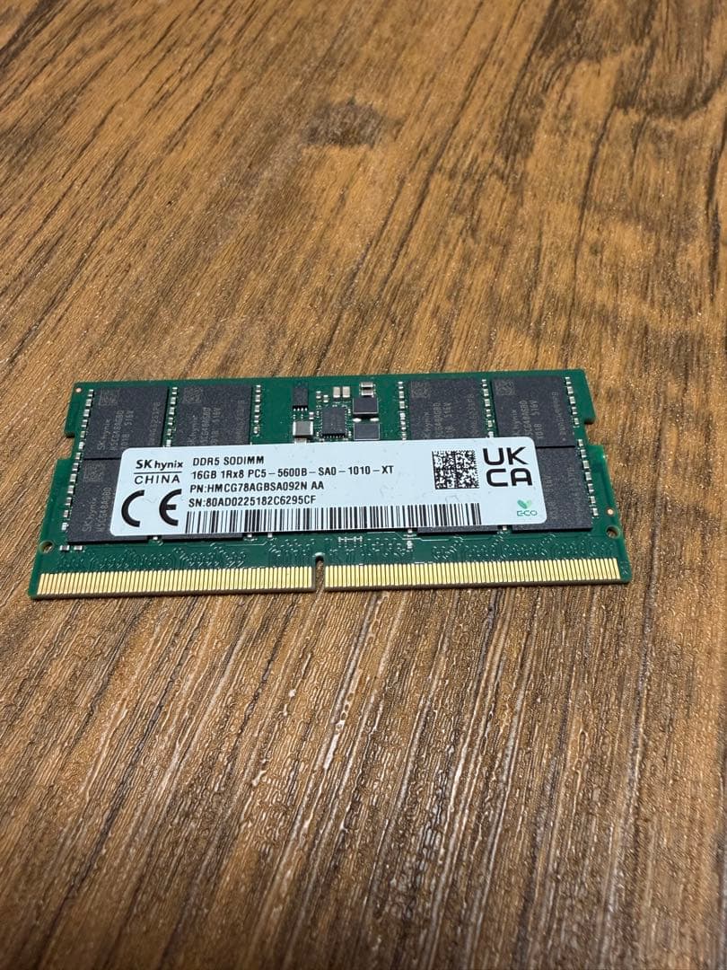 16GB DDR5 SODIMM メモリー PC5-5600B③