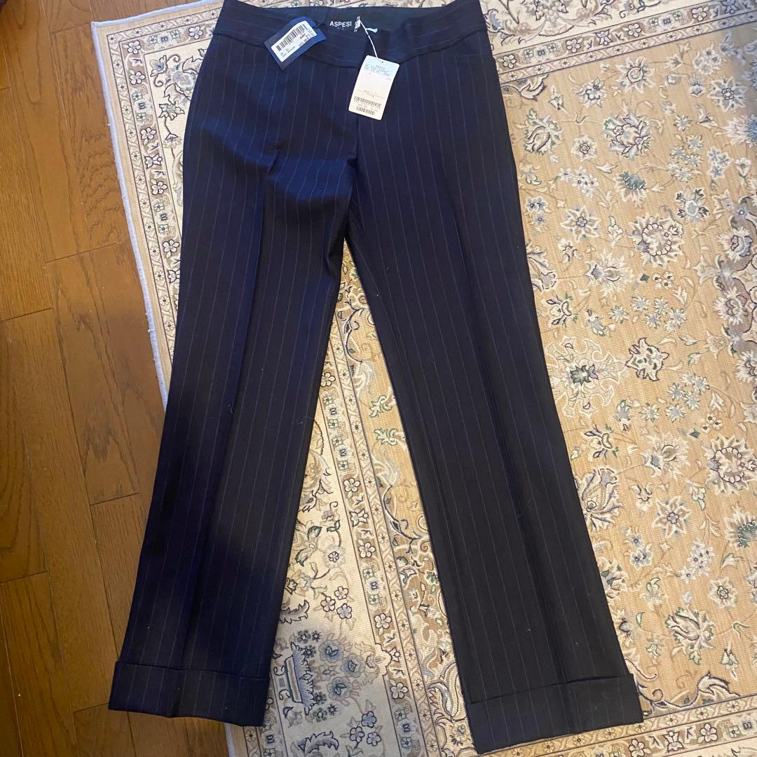 定価約15万 新品 アスペジ ウール100% セットアップ スーツ ストライプ