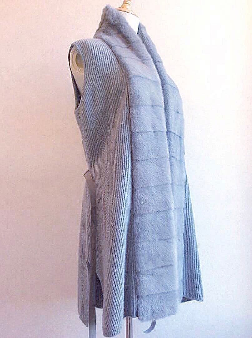 新年お値下げ！定価２２０万ロロピアーナベビーカシミアミンクファーロングジレコート