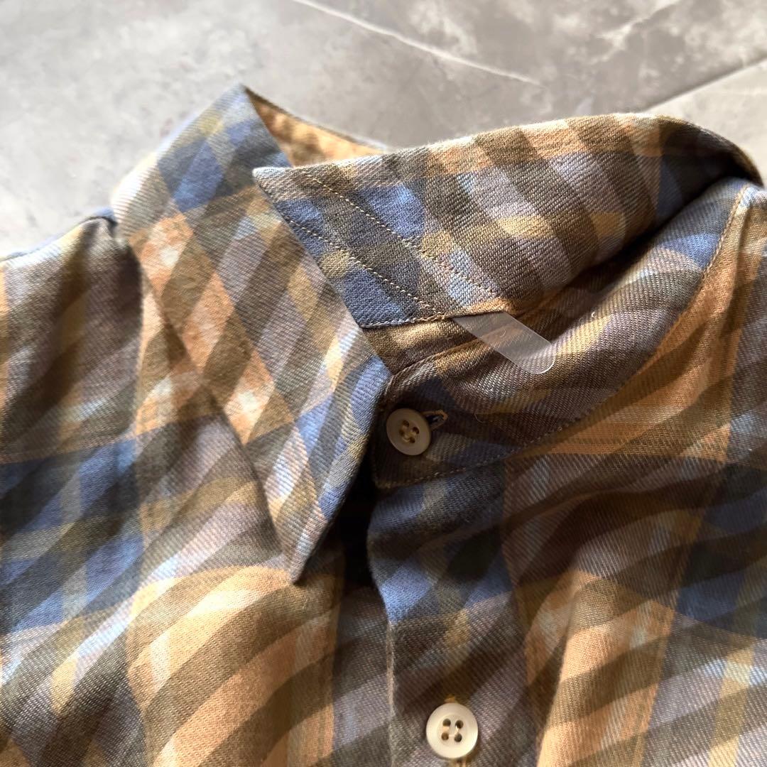 DRIES VAN NOTEN チェックシャツ サイズ44 オレンジ ブルー