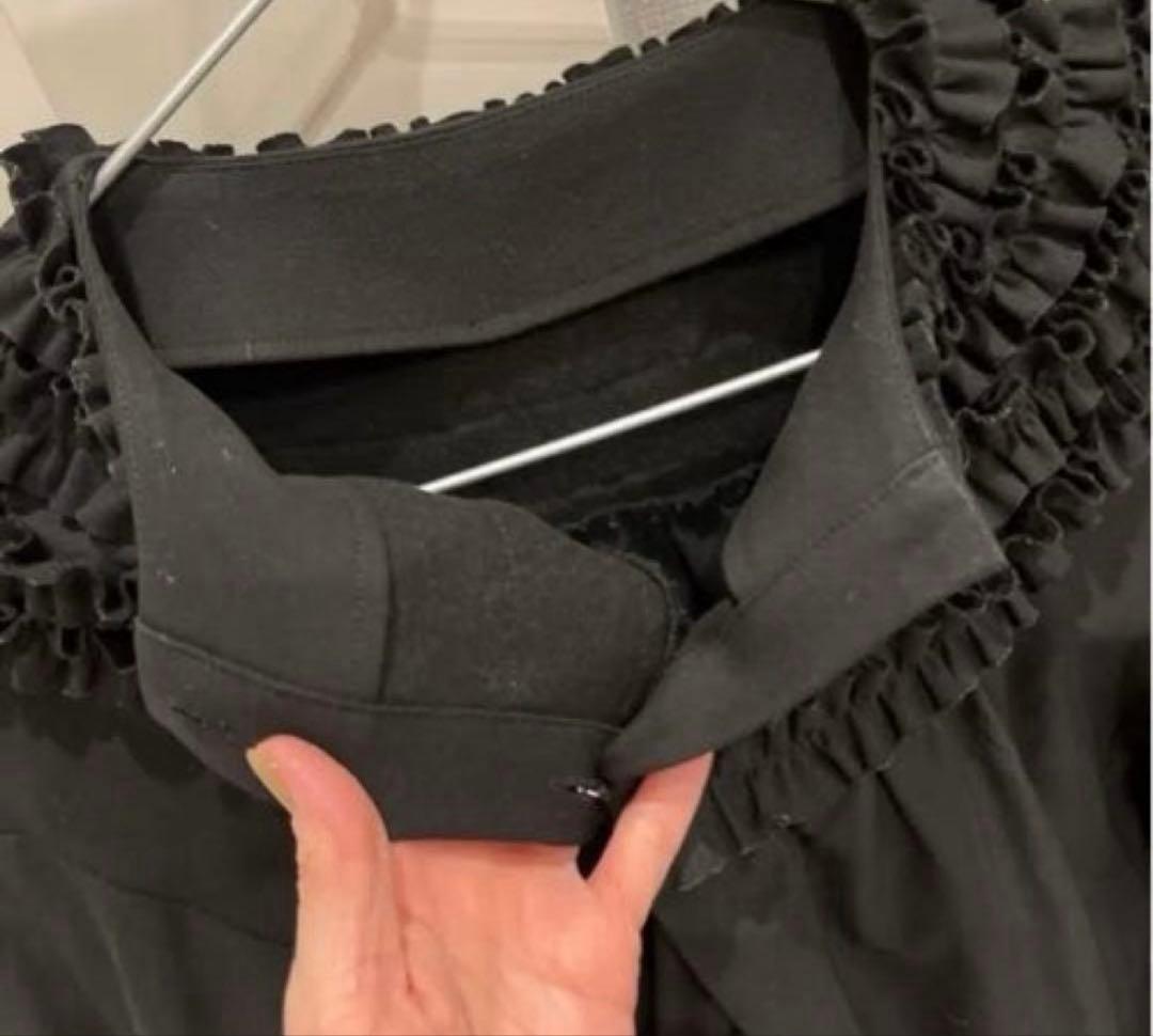 ロージーモンスター　裏起毛ミニフリルブラウス ブラック　フリー