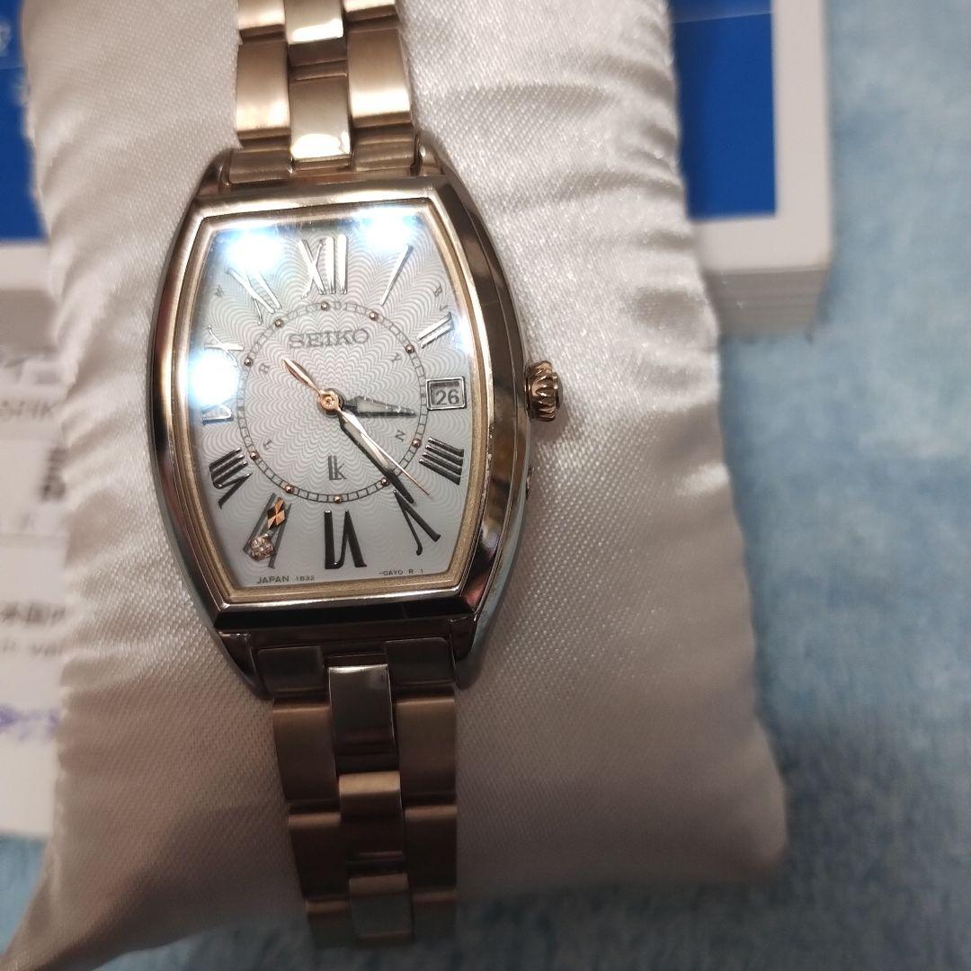 未使用級！セイコールキアSEIKOLUKIAチタン白蝶貝ダイヤ定価101200円