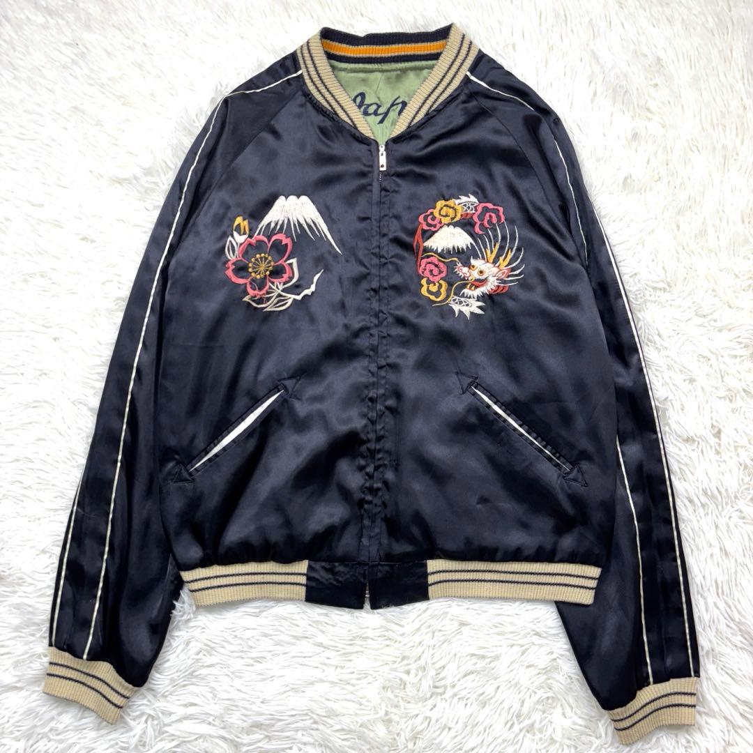 テーラー東洋 スカジャン リバーシブル 舞妓 日本地図 鷹 富士山 Mサイズ