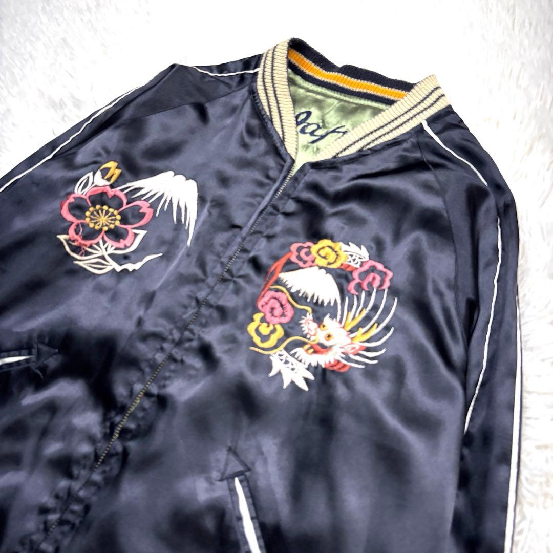 テーラー東洋 スカジャン リバーシブル 舞妓 日本地図 鷹 富士山 Mサイズ