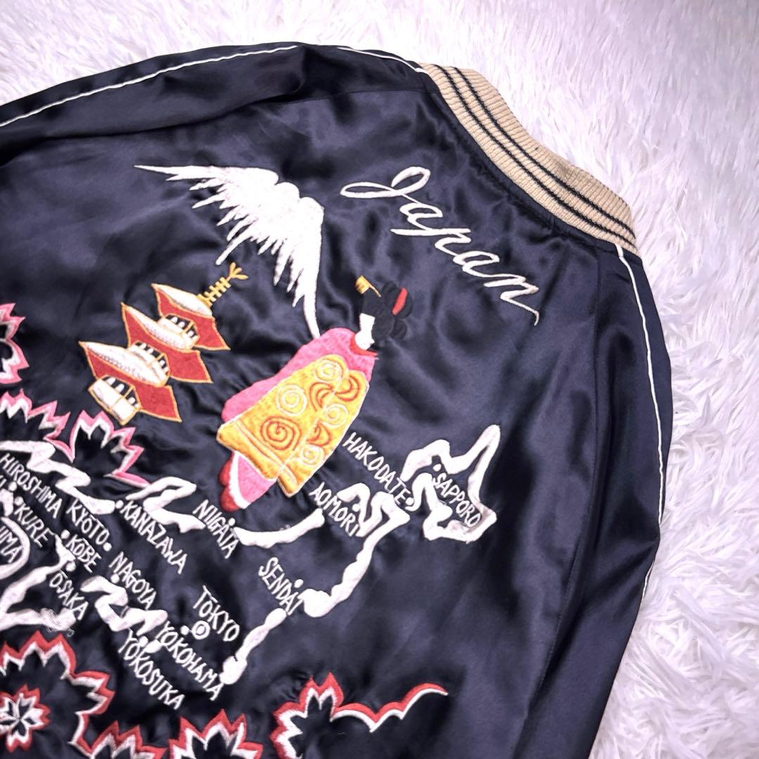 テーラー東洋 スカジャン リバーシブル 舞妓 日本地図 鷹 富士山 Mサイズ