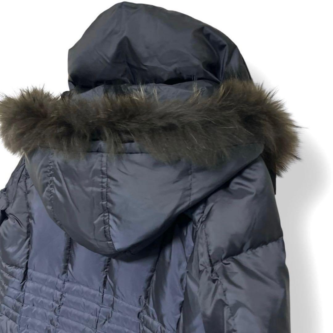 【美品】23区 洗える シレータフタ ダウン コート ラクーン ファー