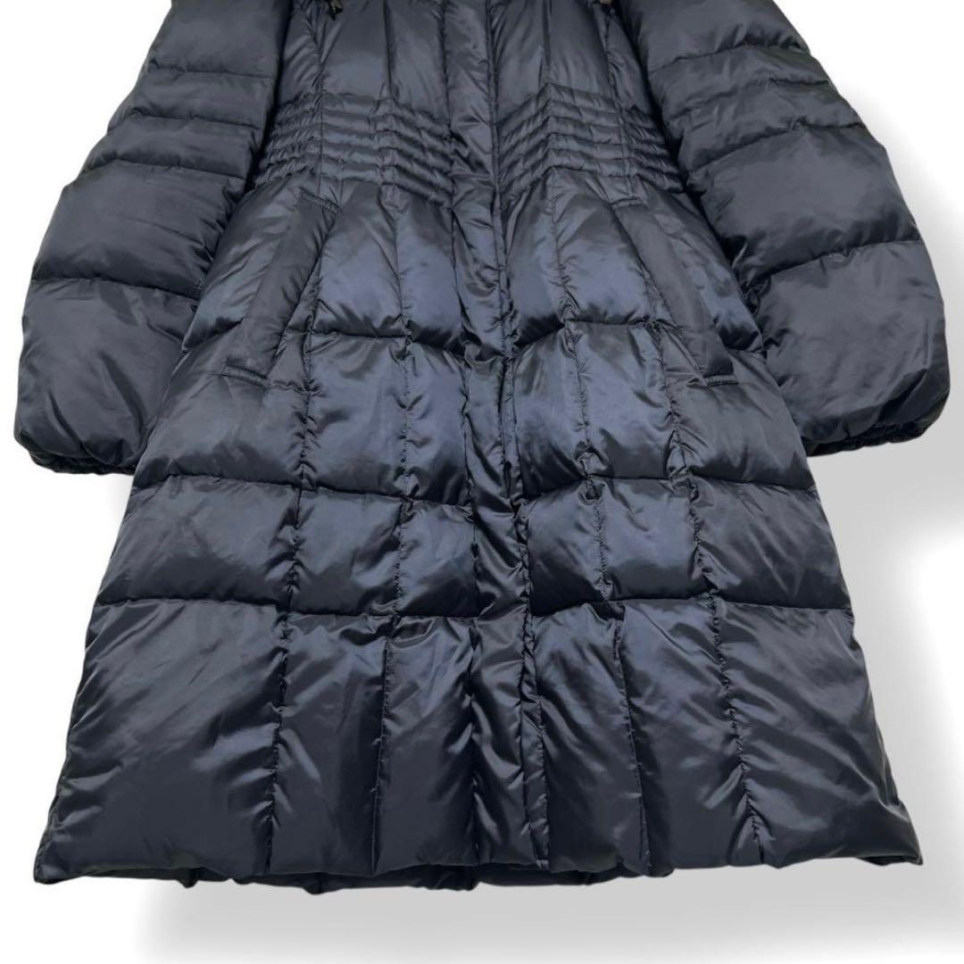 【美品】23区 洗える シレータフタ ダウン コート ラクーン ファー