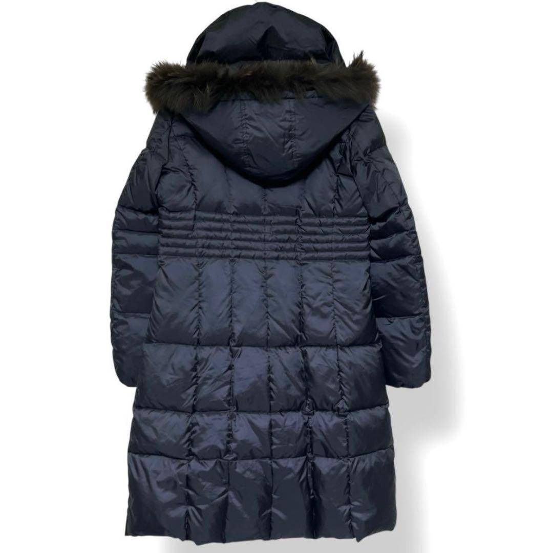 【美品】23区 洗える シレータフタ ダウン コート ラクーン ファー