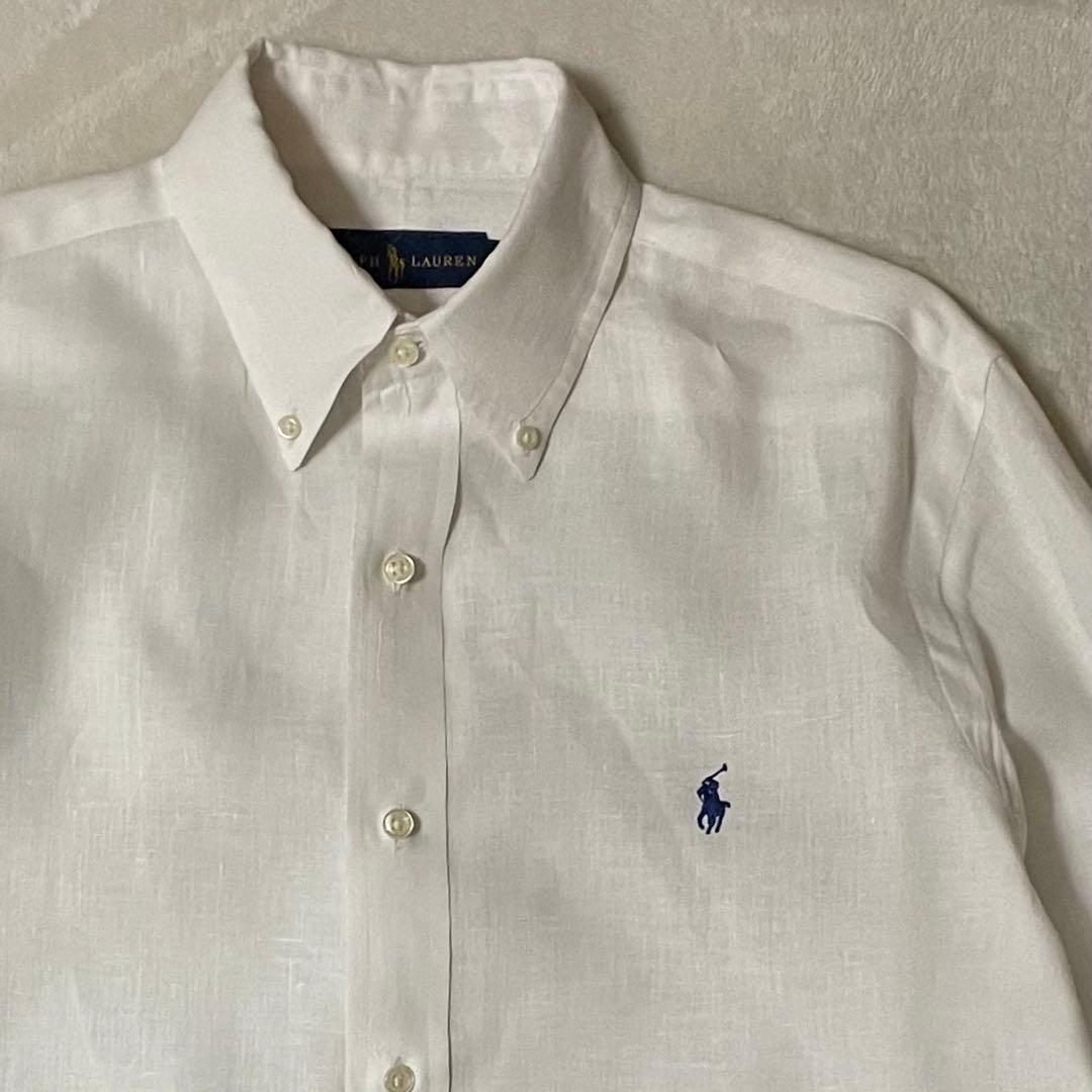 専用ラルフローレン 総リネンBDオックスフォードシャツ S/170美品麻100%