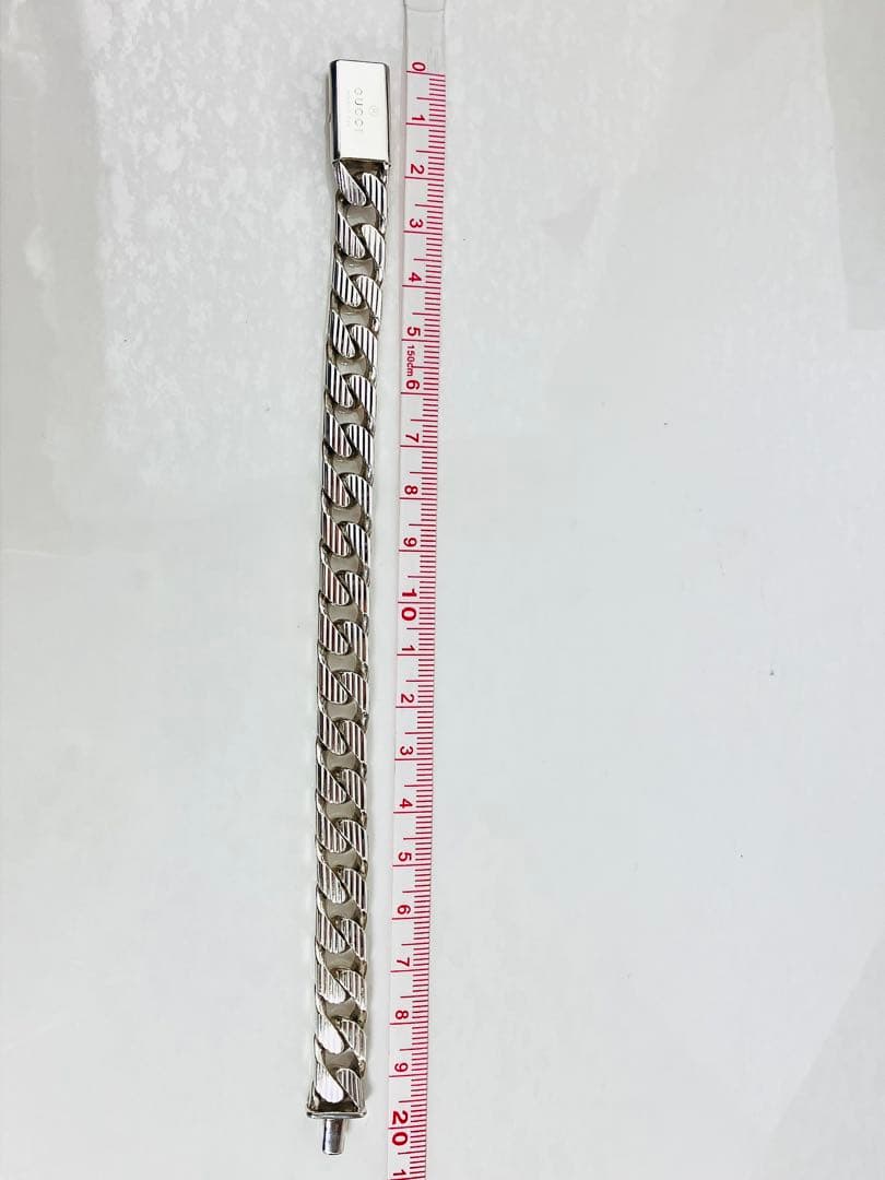 【超美品】GUCCI ストライプ 喜平チェーン ブレスレット SV925