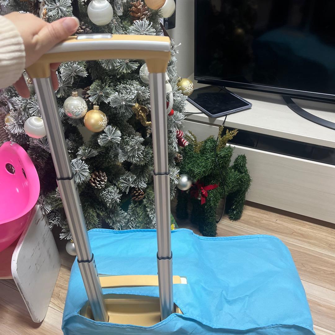 機内持ち込み可　ミニサイズ ベージュ　乗れるキャリーケース