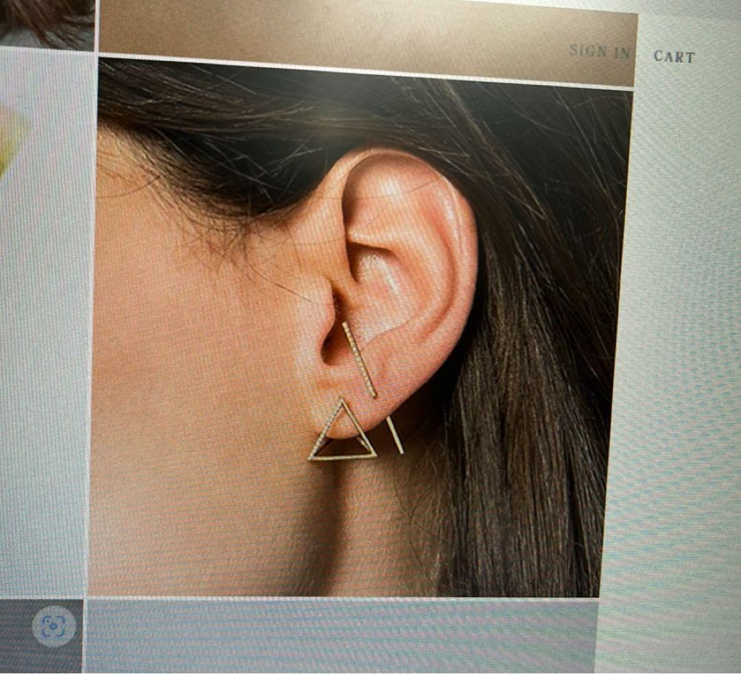 美品 SHIHARA Diamond Post Pierce 0102