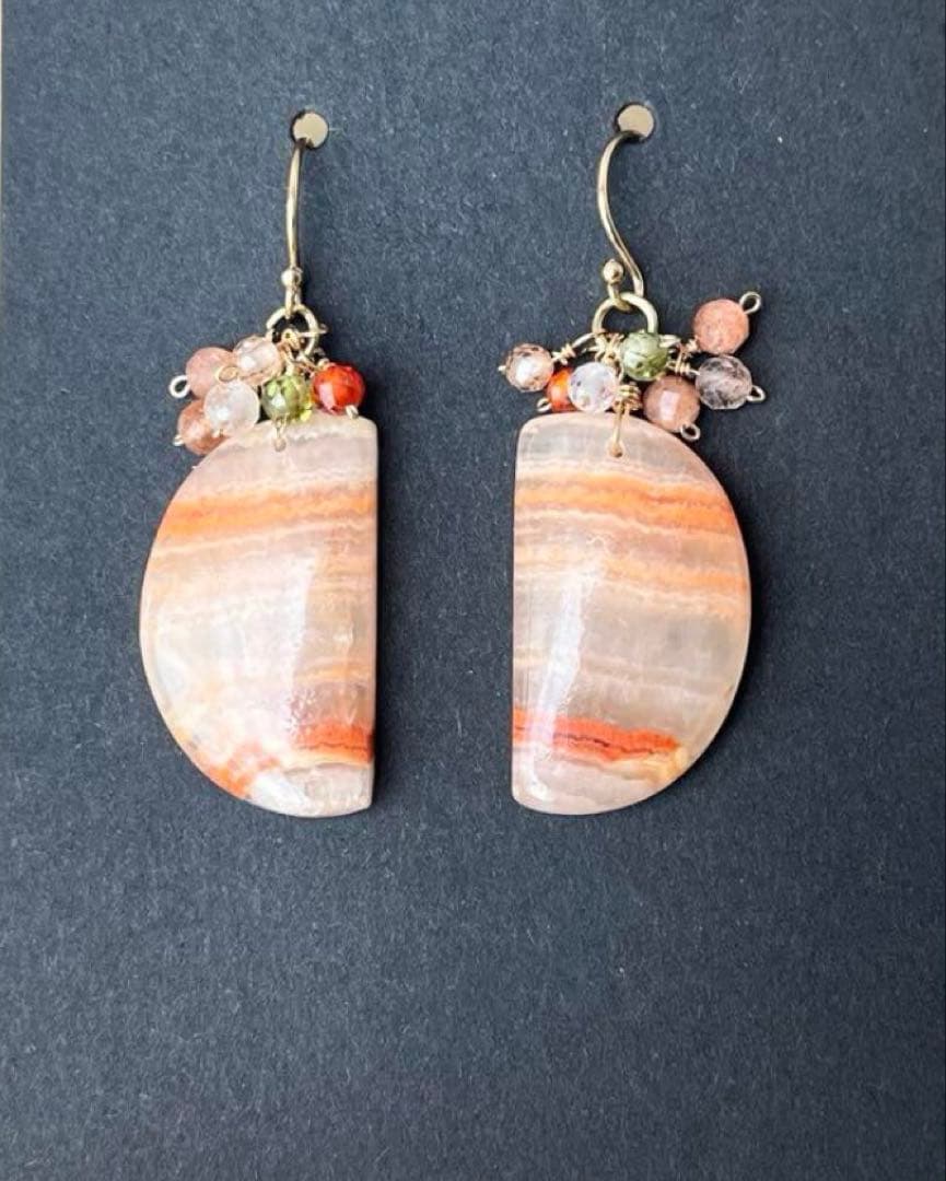 のほほんです14kgfブルーオブシディアンピアス