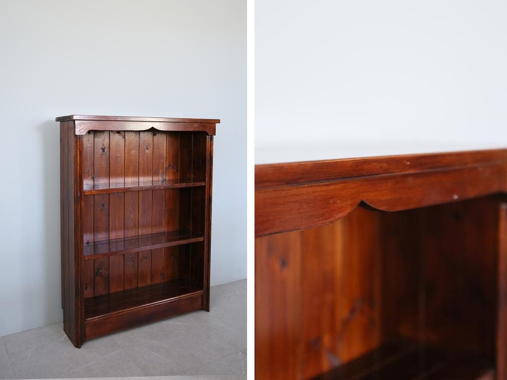 英国アンティーク木製ブックシェルフ/本棚/食器棚/飾り棚/ラック(70-318)