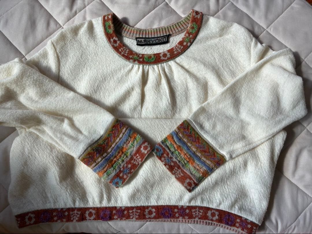 M.&KYOKO (エムアンドキョウコ) セーター 白 ホワイト フリーサイズ