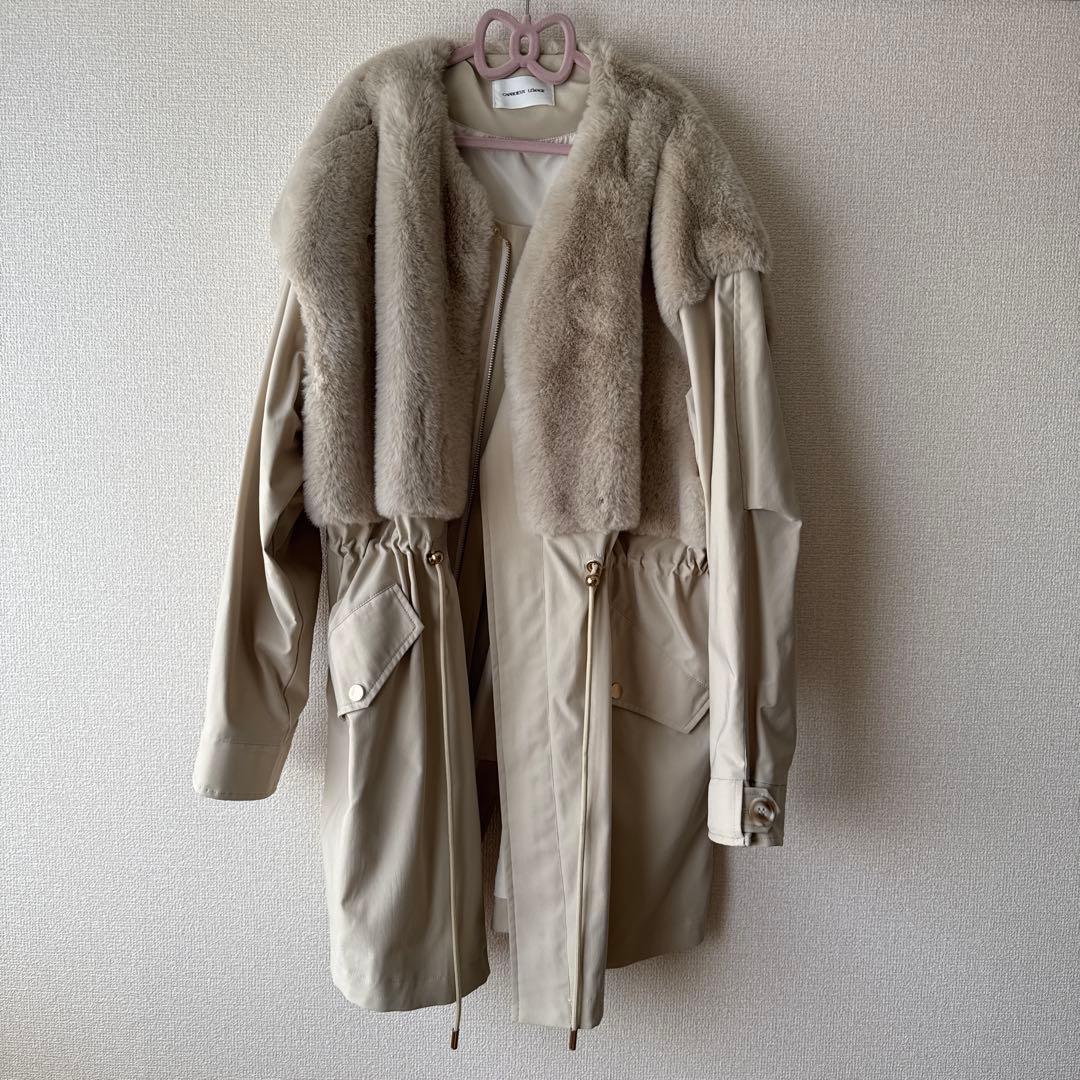 値下げ【美品】CAPRICIEUX LE'MAGE ファードッキングモッズコート