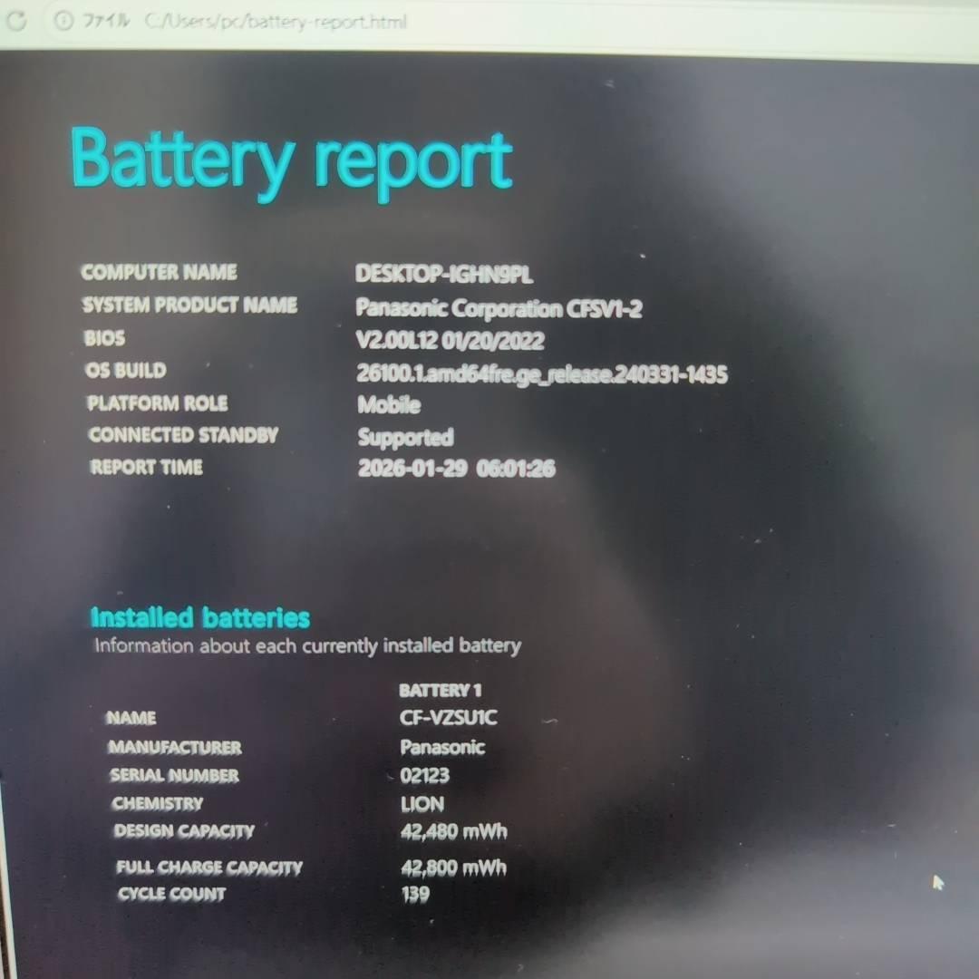 高性能11世代❗ 国産 レッツノート Core i5 8GB SSD256GB