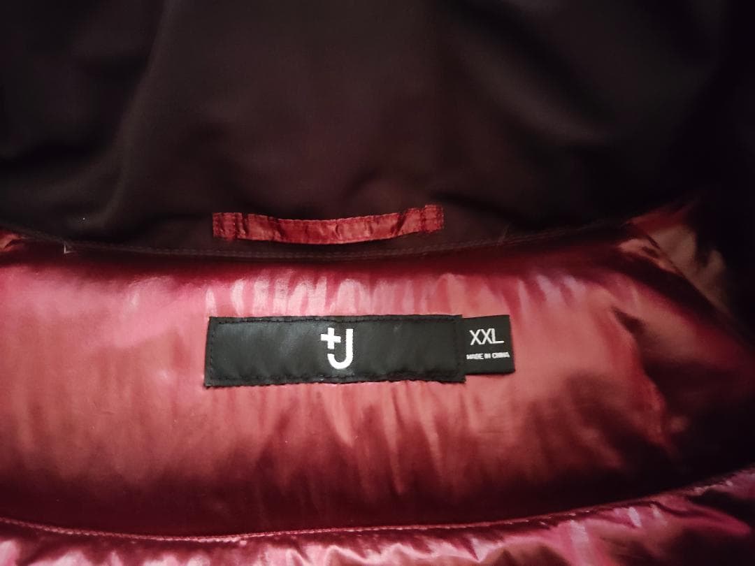 [未使用] ユニクロ +J ハイブリッドダウンジャケット ワイン XXL