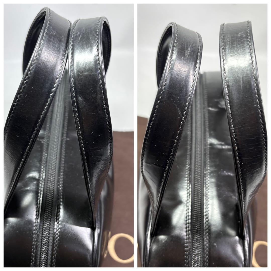 美品　グッチ GUCCI エナメル GG ハンドバッグ ヴィンテージ　ブラック