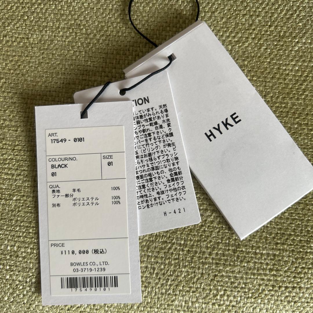 HYKE ハイク25AW ダブルフェイスボアダッフルジャケット黒