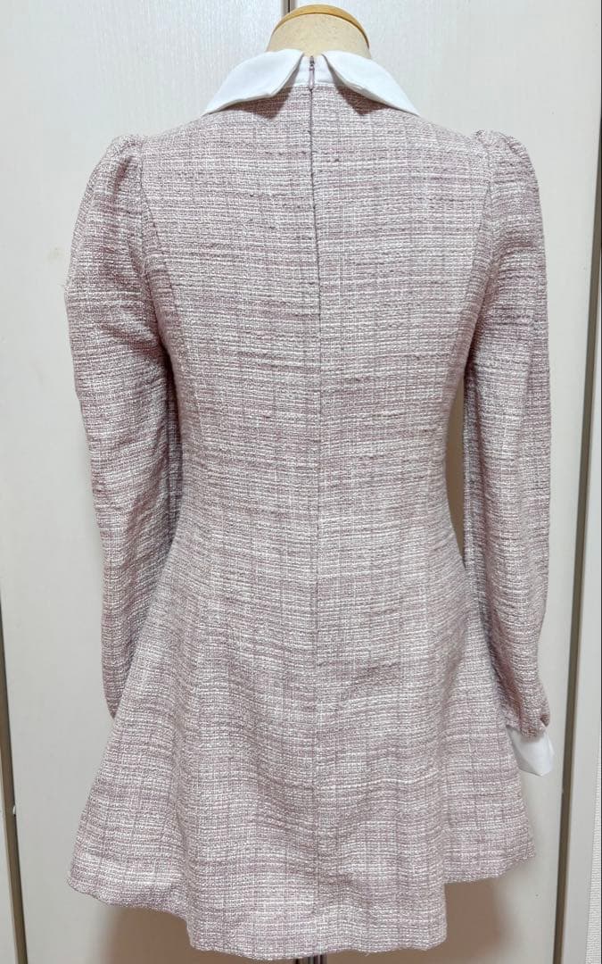 evelyn ツイードミニフレアワンピース