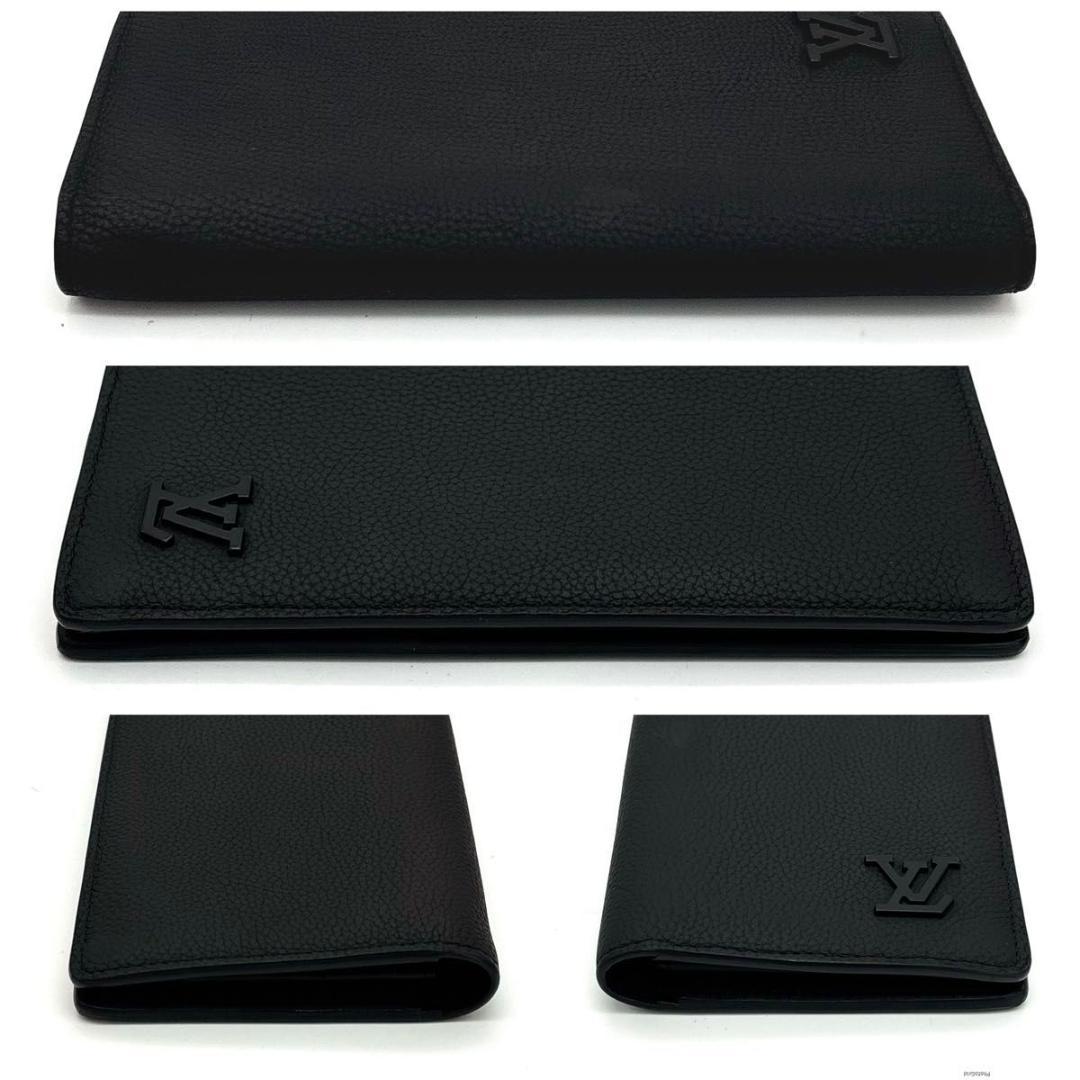 ♡三毛猫♡　ルイヴィトン アエログラム ポルトフォイユ ブラザ NM 黒