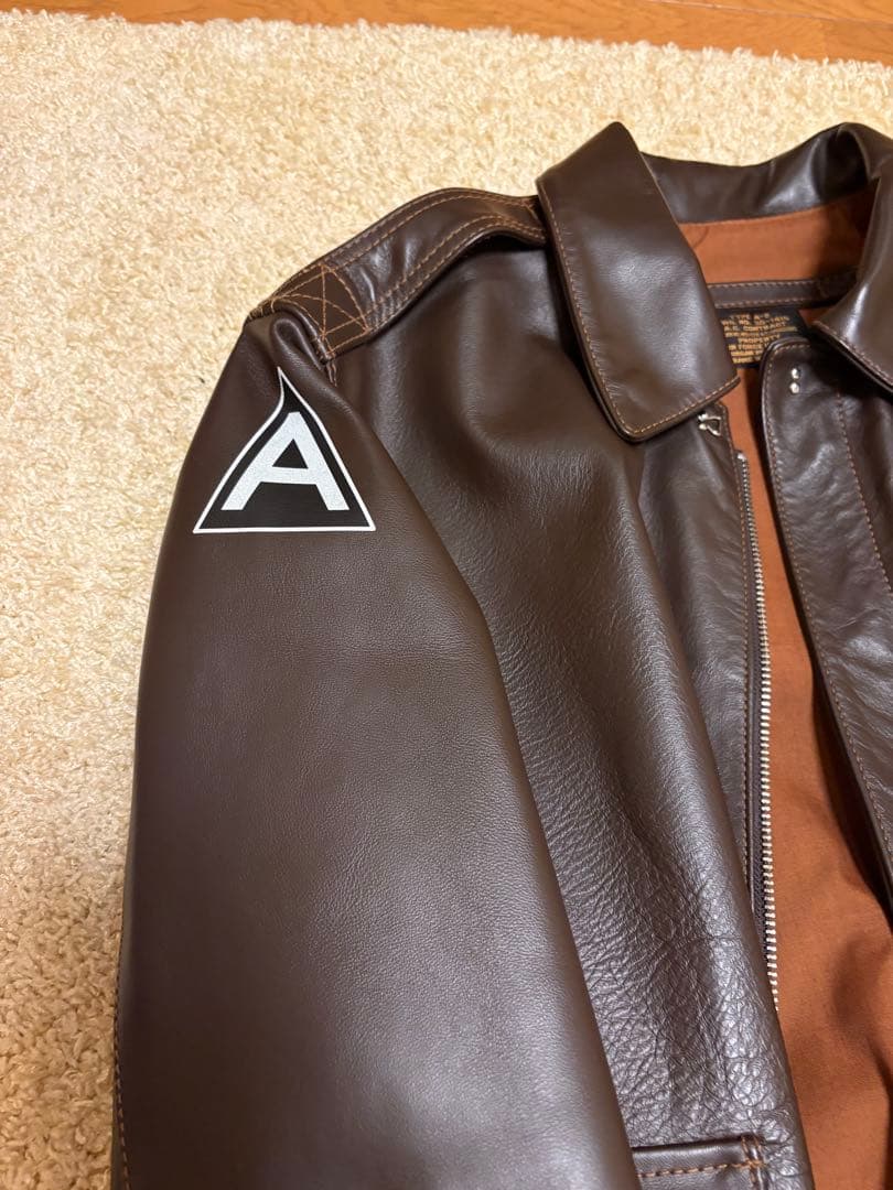 レザー TYPE A-2 ジャケット パッチ付き