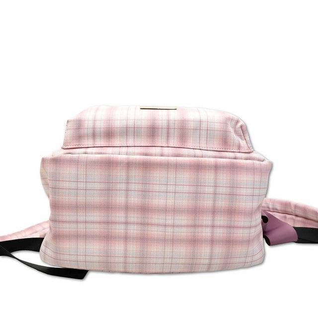 メゾンドフルール チェックリボンラウンドリュック PC収納可 ピンク