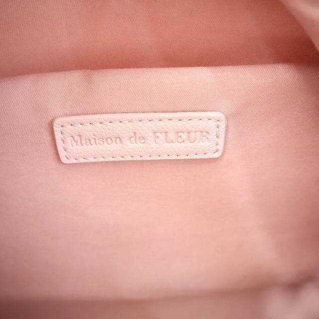 メゾンドフルール チェックリボンラウンドリュック PC収納可 ピンク