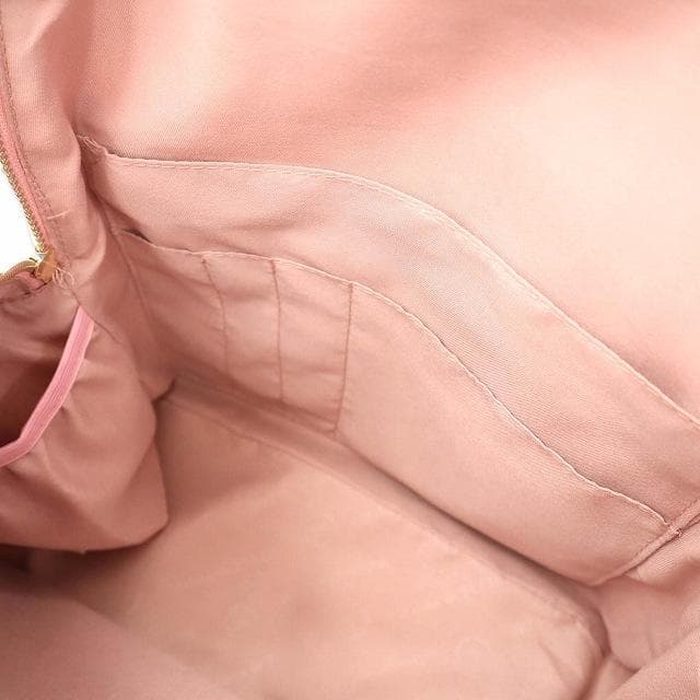 メゾンドフルール チェックリボンラウンドリュック PC収納可 ピンク