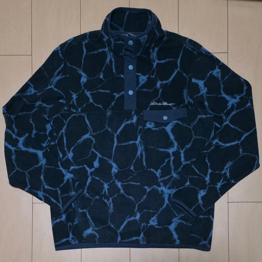 海外限定レア Eddie Bauer サンダー柄 スナップT フリース