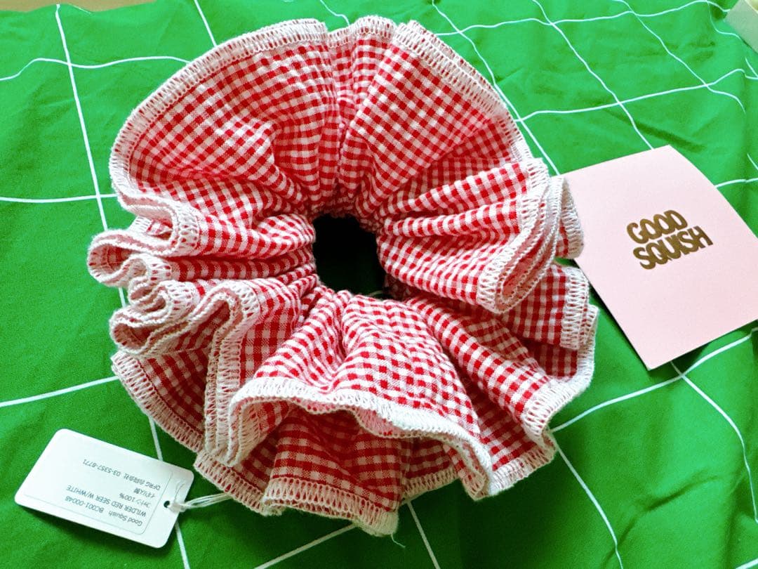 【Good Squish】 グッドスクイッシュ シュシュ ギンガムチェック 赤