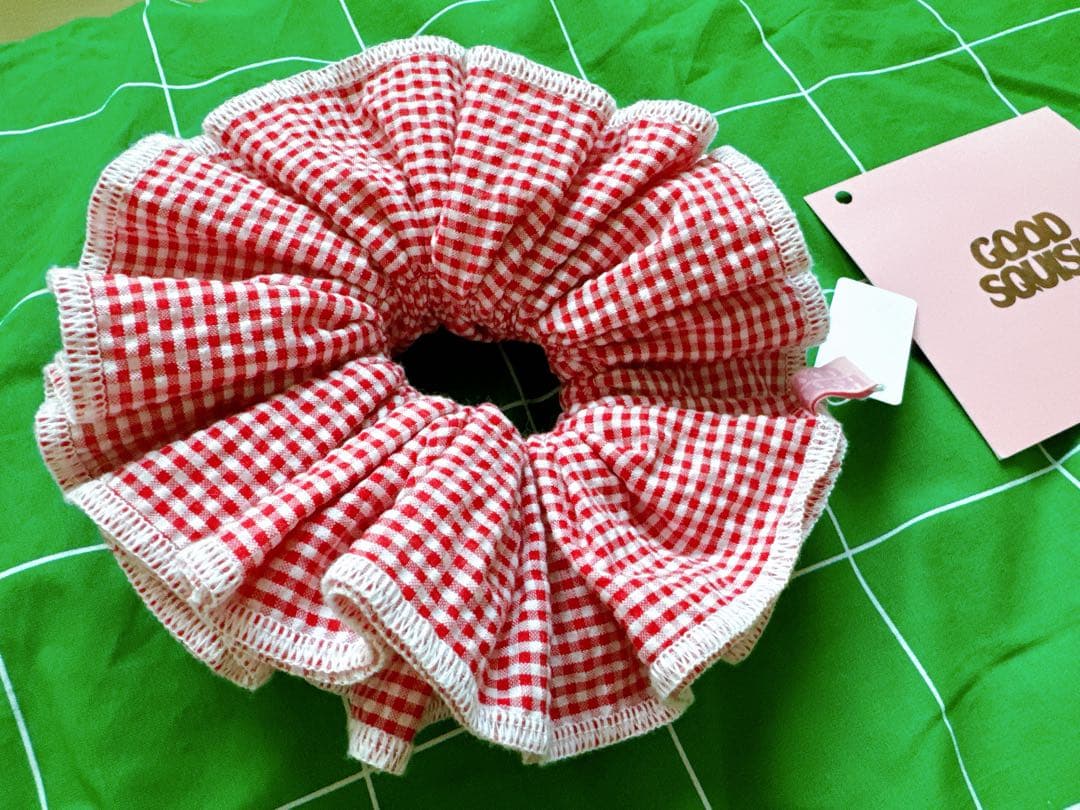 【Good Squish】 グッドスクイッシュ シュシュ ギンガムチェック 赤