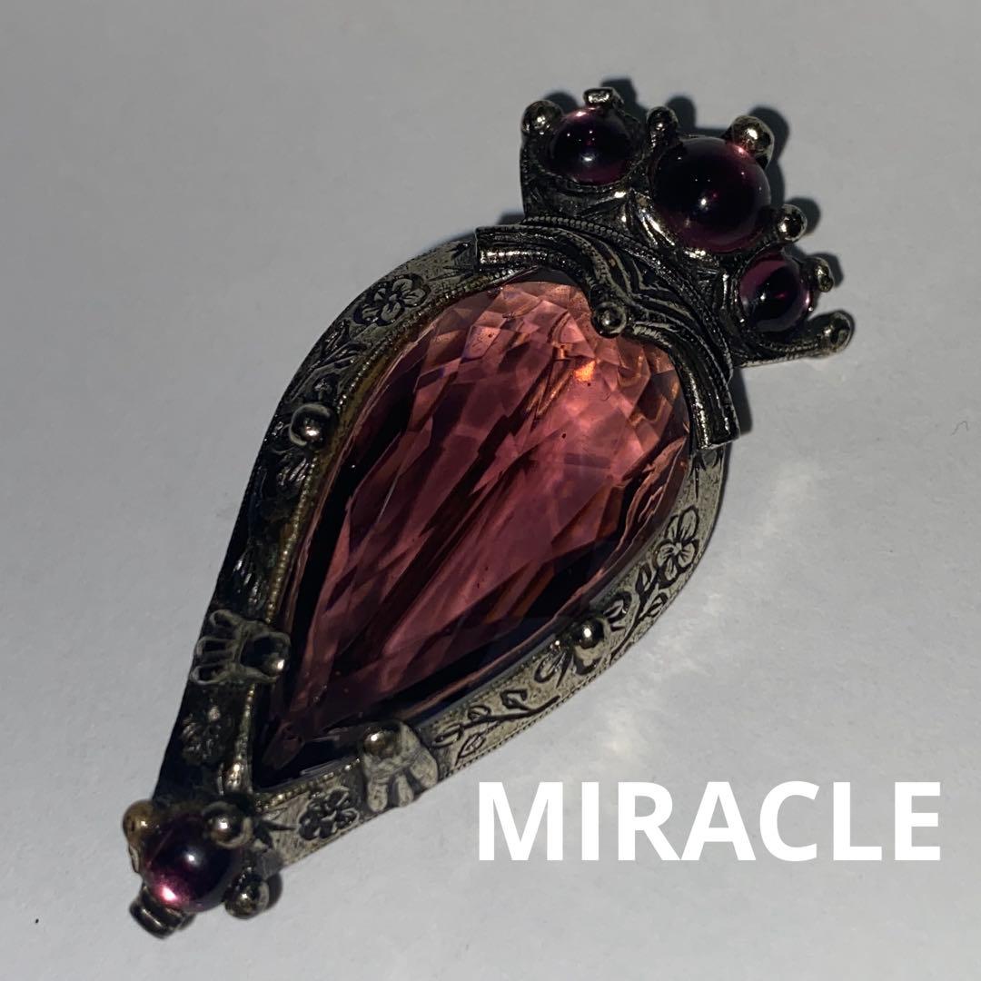 MIRACLE 英国ヴィンテージブローチ　カラーストーン
