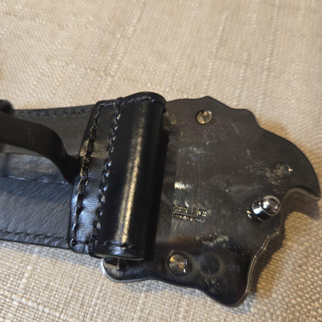 ヴェルサーチ　VERSACE ベルト　シルバー×ブラック　90サイズ　メンズ