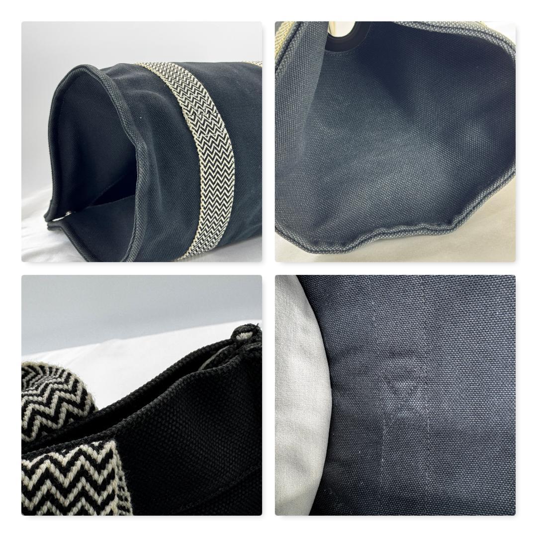 エルメス　カンヌPM　トートバッグ　キャンバス　ブラック系　【廃盤・美品】