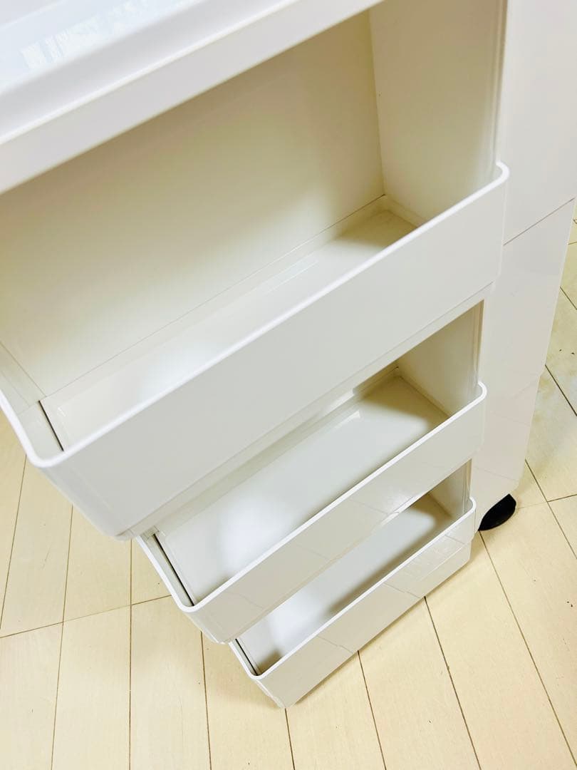 GWセール!!極美品 ビーライン ボビーワゴン3段2トレイ ホワイト収納ワゴン