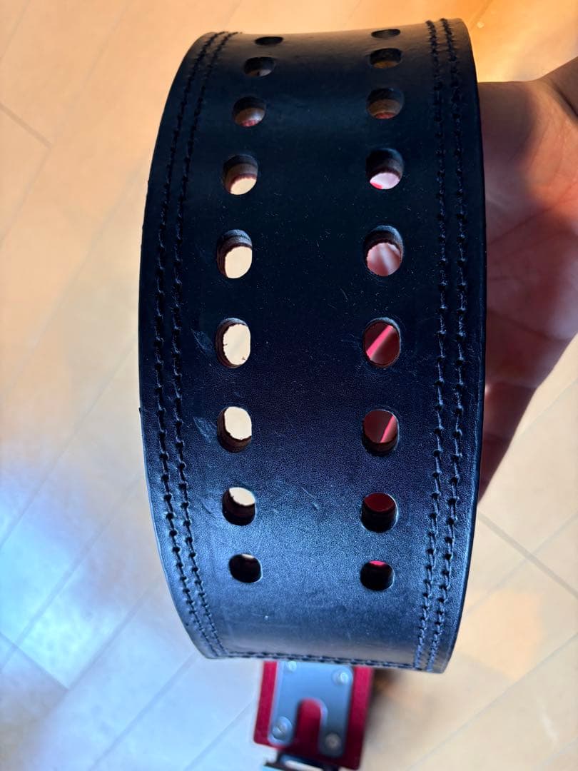 SBD トレーニングパワーベルト 黒/赤　Mサイズ10mm