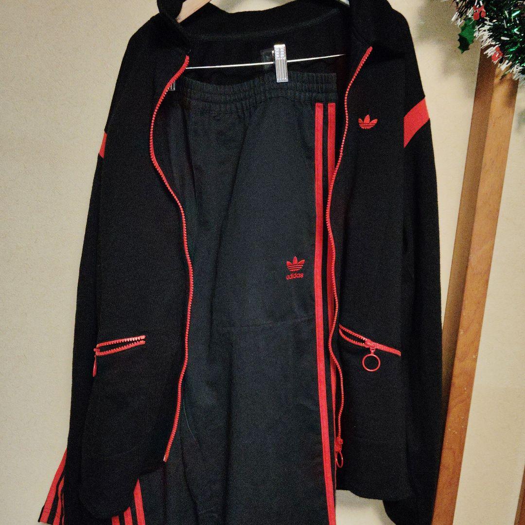 ち*け様 adidas originals ジャージ上下 セットアップ 黒/赤