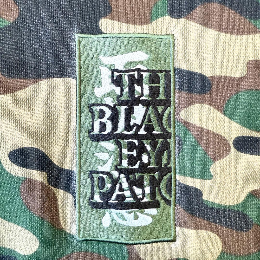 【入手困難✨】ブラックアイパッチ 取扱注意 刺繍ロゴ パーカー 迷彩柄 Lサイズ