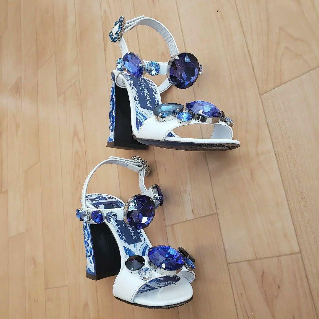 ドルチェアンドガッバーナ マヨリカ ビジューサンダル ハイヒール