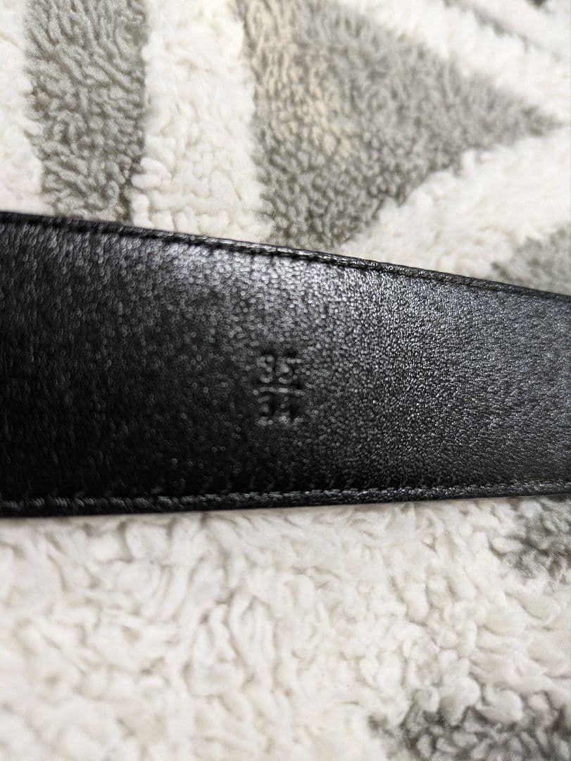 【PRADA】プラダ ブラック サフィアーノ　レザー ベルト 85