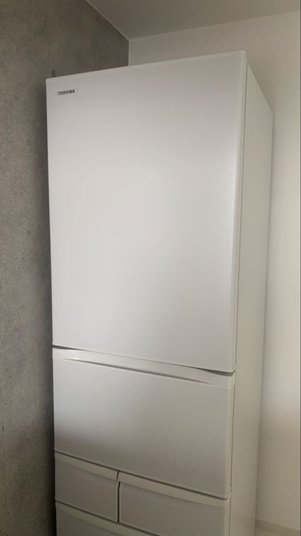 Toshiba 411L 冷蔵庫 マットホワイト