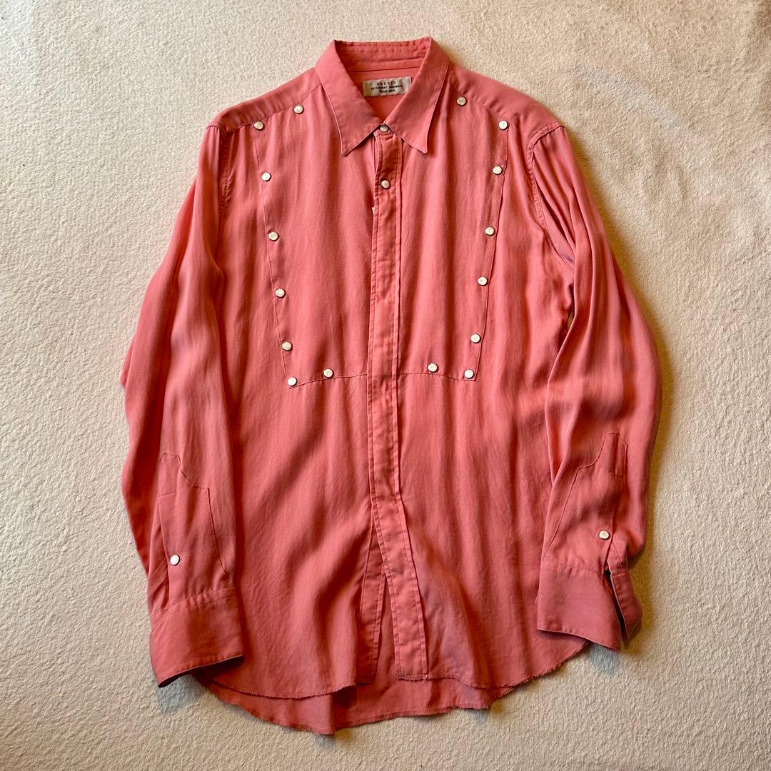 UNUSED レーヨン ウェスタンシャツ ピンク