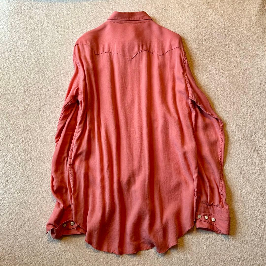 UNUSED レーヨン ウェスタンシャツ ピンク