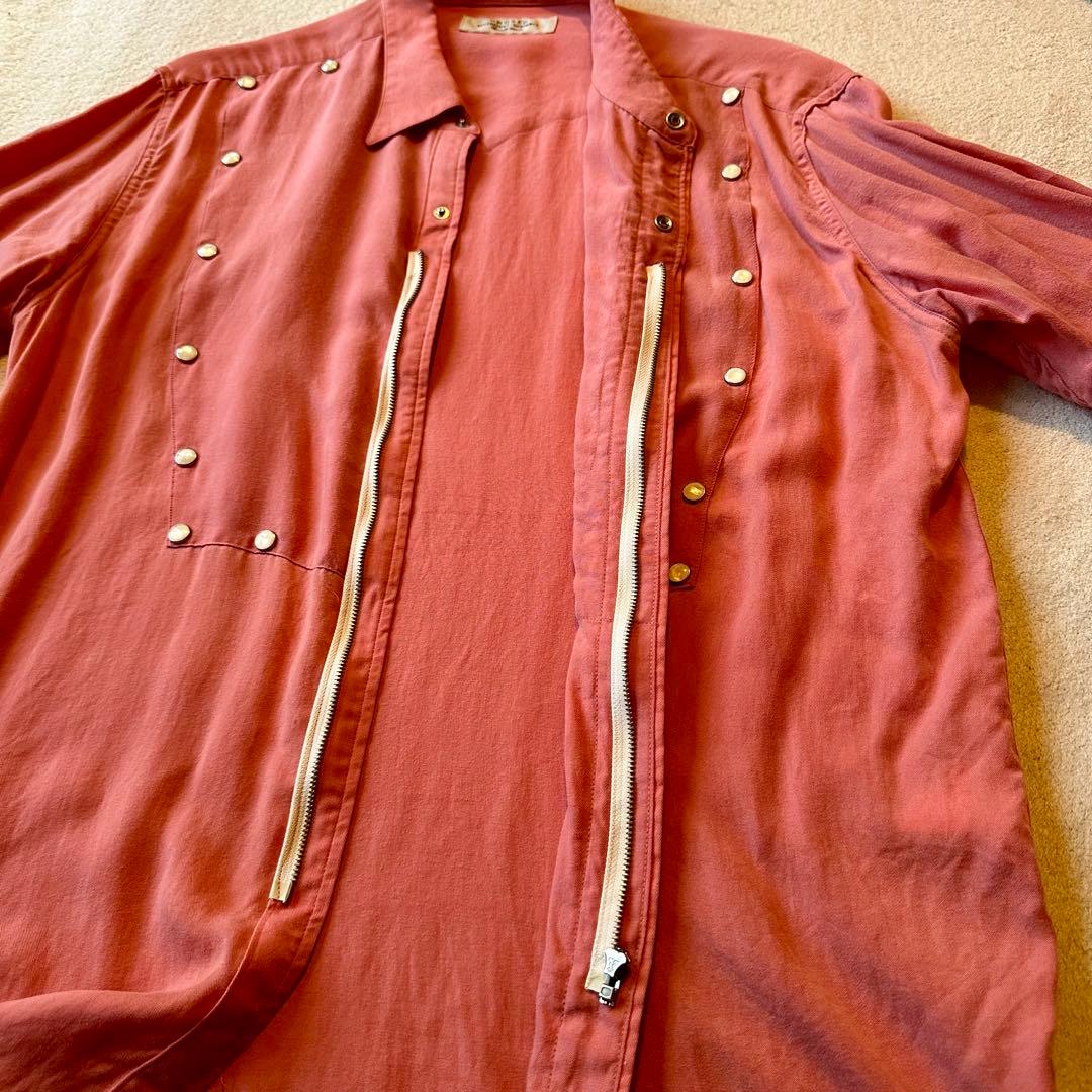 UNUSED レーヨン ウェスタンシャツ ピンク