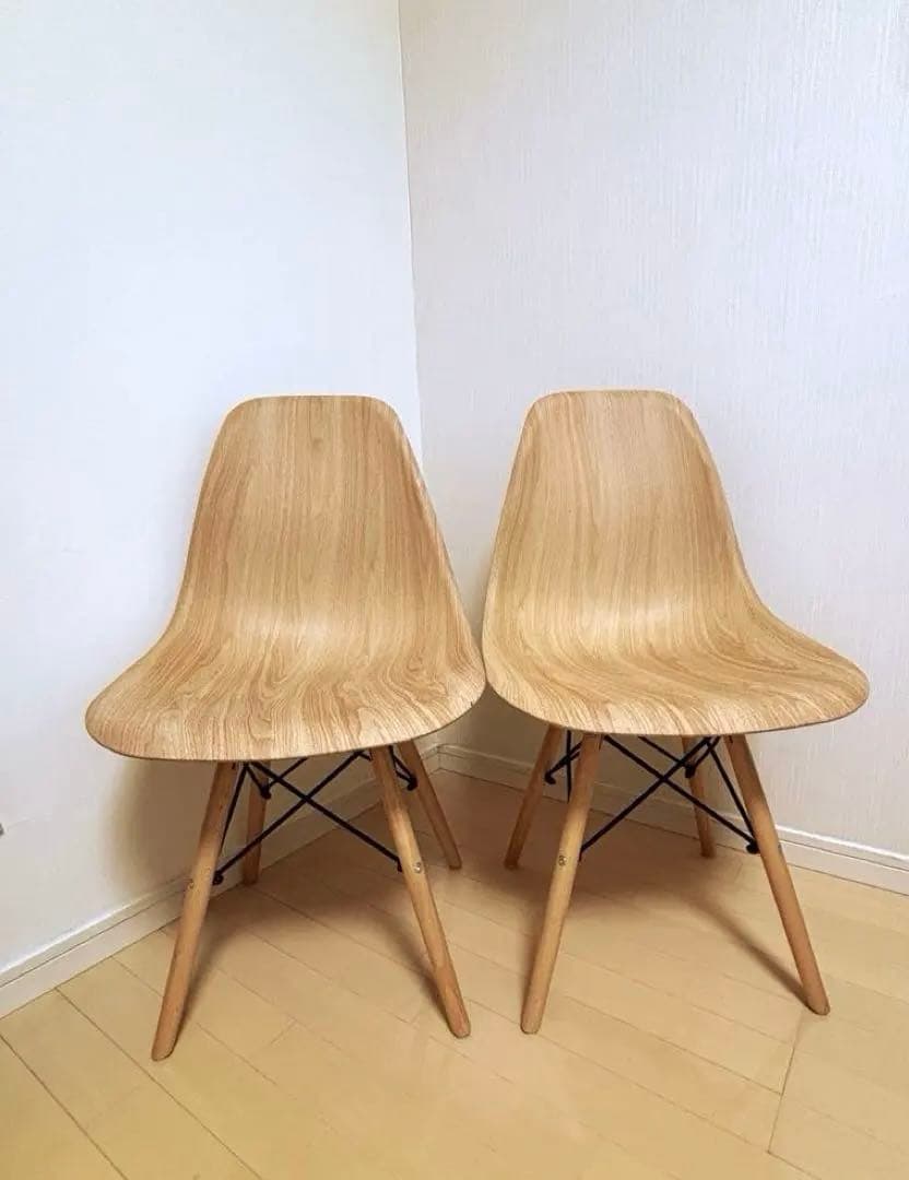 送料込¥14500デザインチェア（ナチュラル色）4脚セット