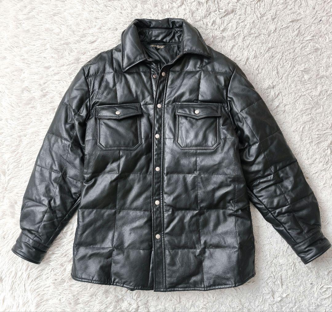 【美品 高級◎】ダウンジャケット レザー 馬革 House of Blues L